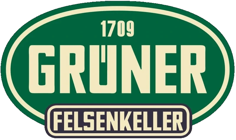 Logo of Grüner Felsenkeller, featuring the year 1709 in a traditional green and cream oval design.
